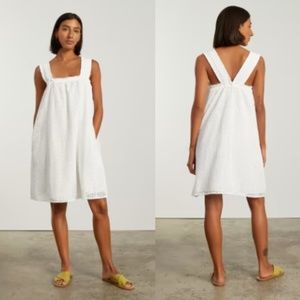 Everlane Women's The Eyelet Smock Dress in White New With Tags - XS